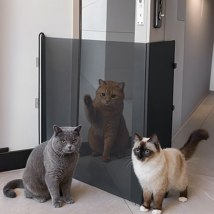 노블민트 슬라이딩 안전문 강아지 반려동물 고양이 메쉬 펜스 울타리