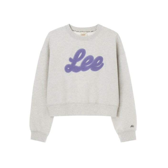 LEE 여성 부클 유니언 로고 맨투맨 오트밀