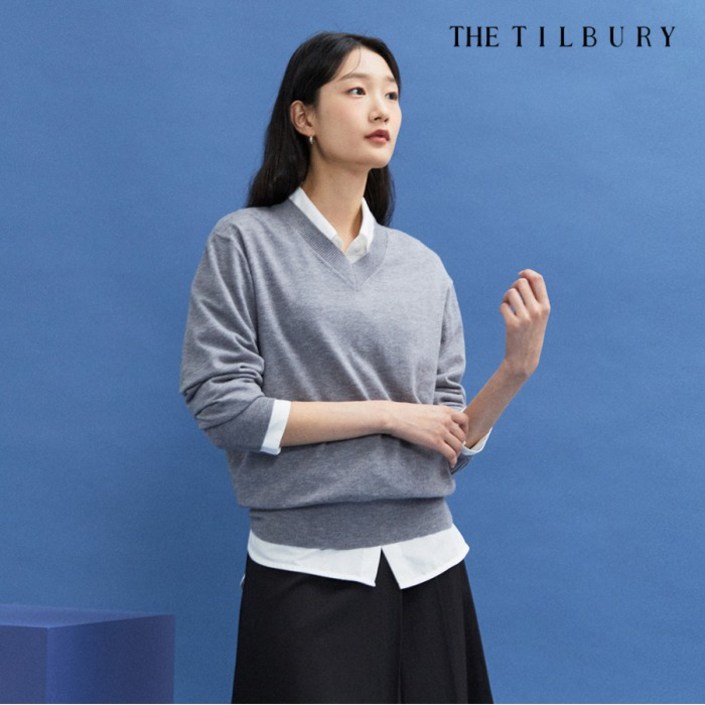 백화점 출고 베이직 브이넥 풀오버 니트 TPAM1PO56W