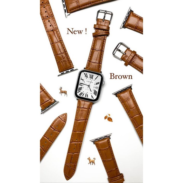 에크린 애플워치 스트랩 악어 가죽 호환 밴드