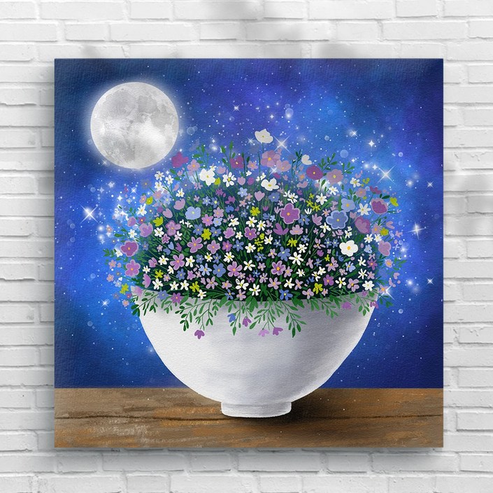 [모레아] 달항아리 그림액자 캔버스 재물운 백자 도자기 거실 인테리어 돈들어오는 그림액자 풍수인테리어