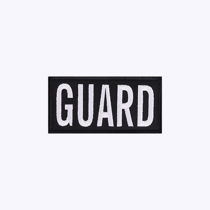 GUARD 검정+흰색 BW105 - 오버로크 벨크로 마크 약장 와펜 자수 가드 안전 보안 경호