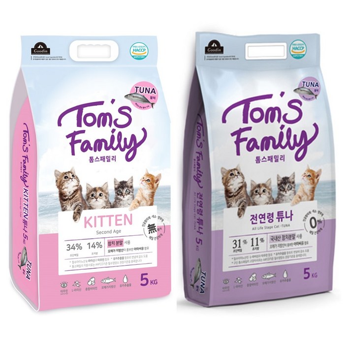 톰스패밀리 참치로 만든 고양이사료, 10kg, 1개 톰스패밀리 참치로 만든 고양이사료, 10kg, 1개