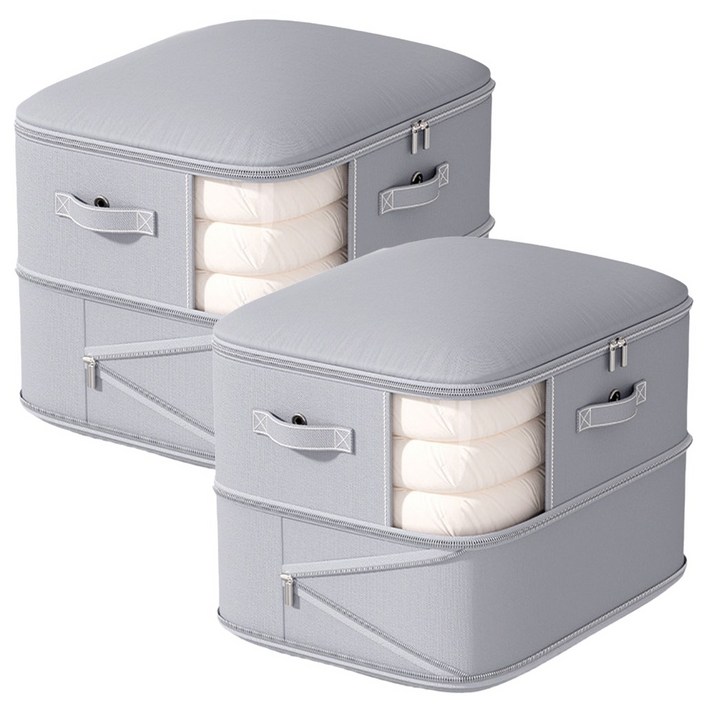 로열스테디 숨쉬는 초대형 이불 압축 파우치, 2개, 무드그레이