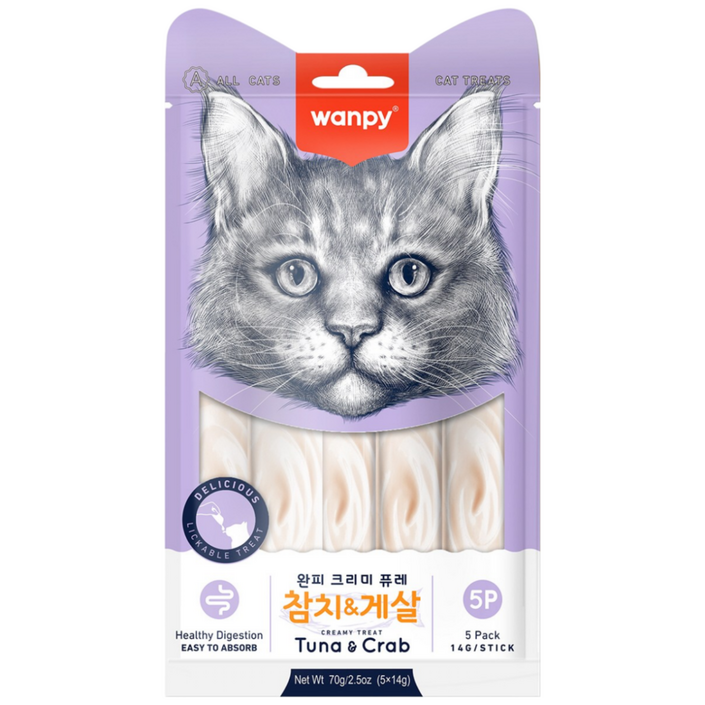 완피 크리미 퓨레 14g x 5p ,짜먹는 고양이 츄르 간식, 10개