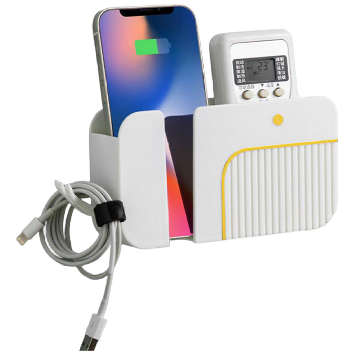 레디박스 무타공 벽걸이 스마트폰 TV 리모컨 거치 수납 선반, 화이트, 1개