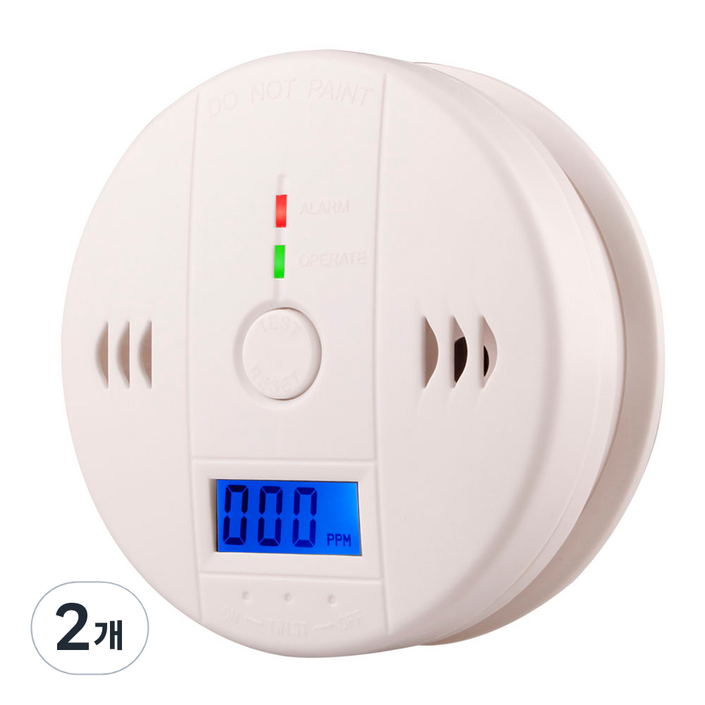 일산화탄소 경보기 CO 가스 감지기 측정기 무료배송, 일산화탄소경보기, 2개