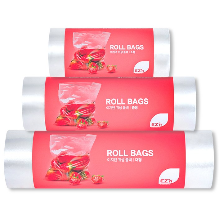 EZn이지엔 위생 롤백 소형 17cm x 25cm 200매  중형 25cm x 35cm 200매  대형 30cm x 40cm 200매