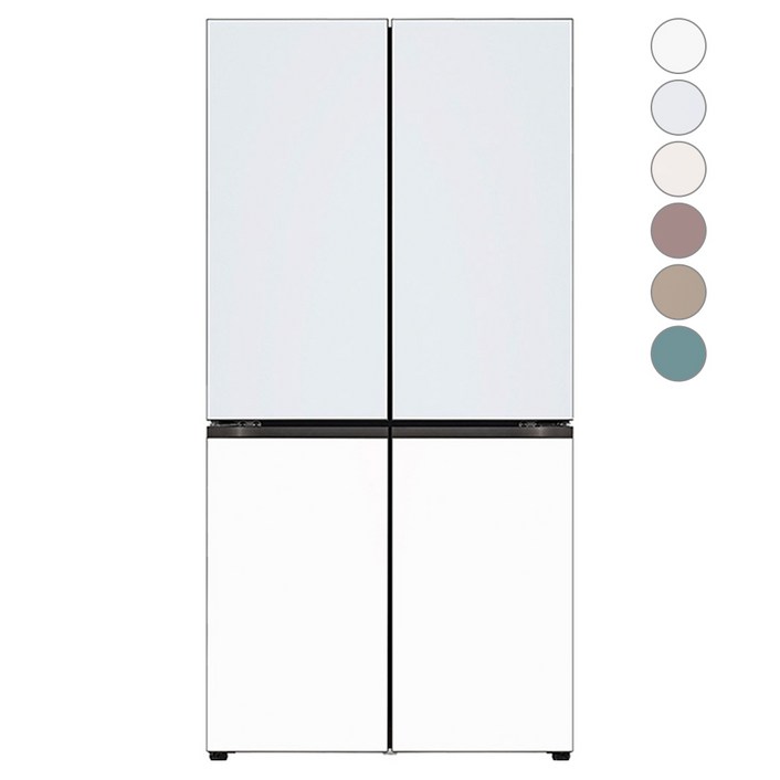 [색상선택형] LG전자 디오스 오브제컬렉션 상냉장 4도어 냉장고 글라스 875L 방문설치, M873GYW031S