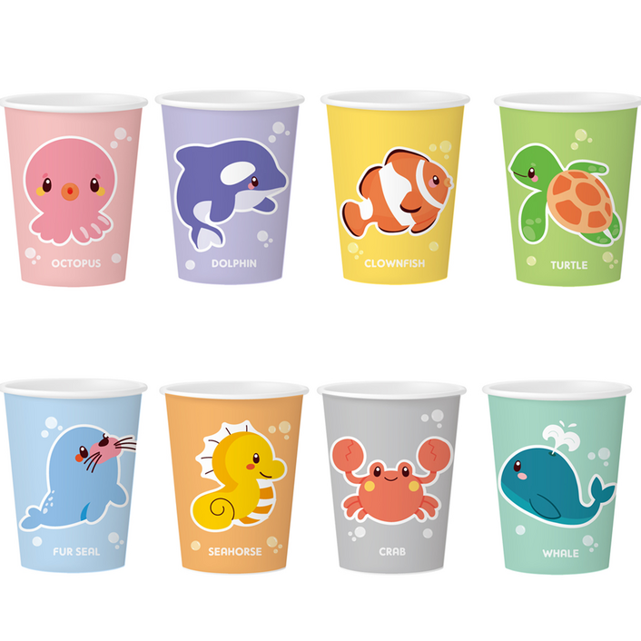 이지앤 바다 동물 종이컵 184ml