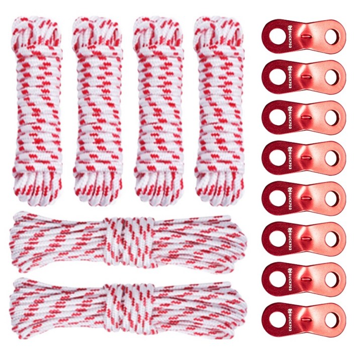 벅703 스트링 6파이 8m x 2p + 스트링 6파이 3.5m x 4p + 알루미늄 땅콩 스토퍼 8p 세트