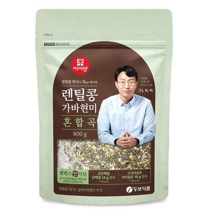 미이랑 정희원 박사 레시피 렌틸콩 가바현미 혼합곡, 800g, 1개