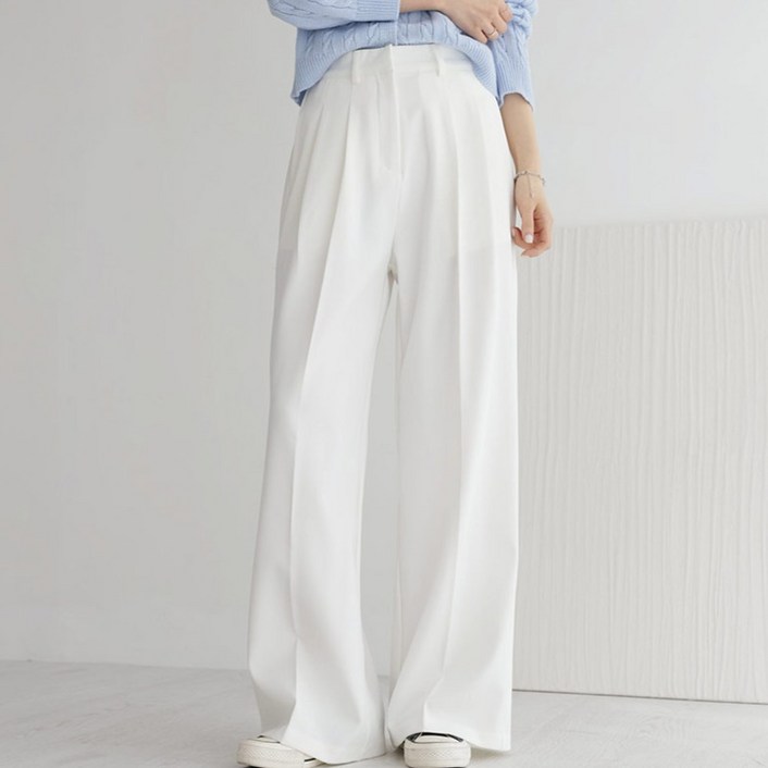 앤드스타일 여성용 숏/기본/롱 기장 맞춤 4탄 모던 핀턱 와이드 슬랙스 264381