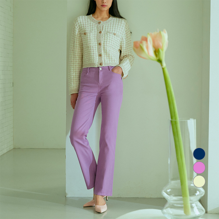 스튜디오럭스 여성용 컬러 데님 팬츠