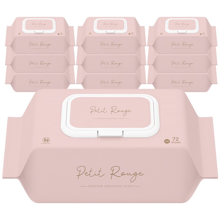 쁘띠루쥬 70평량 엠보싱 물티슈 캡형