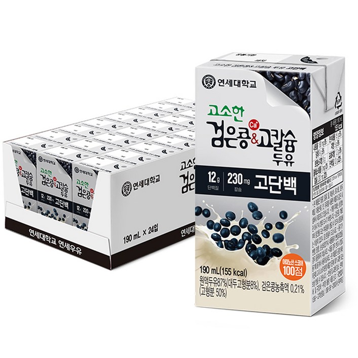 고소한 검은콩&고칼슘 고단백 두유, 24개, 190ml