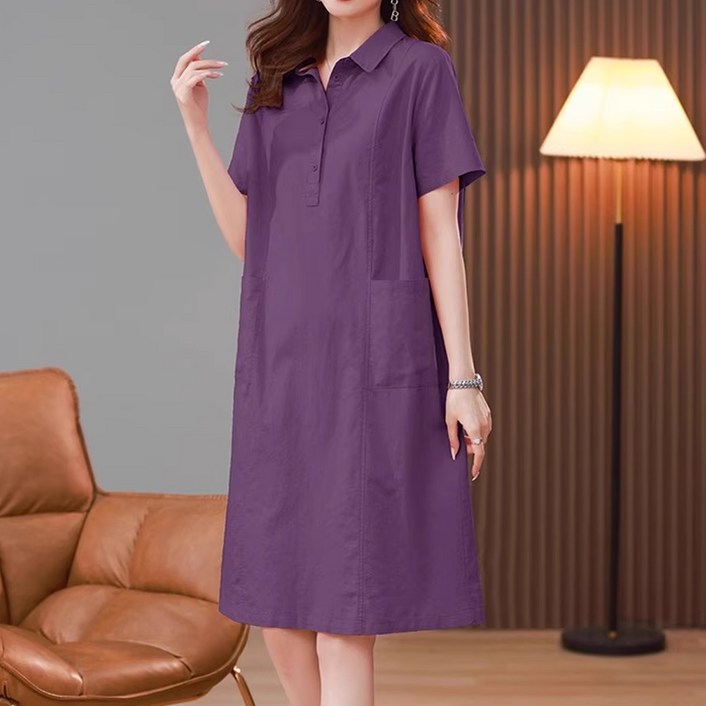 아뗄릭 루즈핏 아띠랑스 캐주얼 카라 여름 롱 원피스 10383 빅사이즈 포함