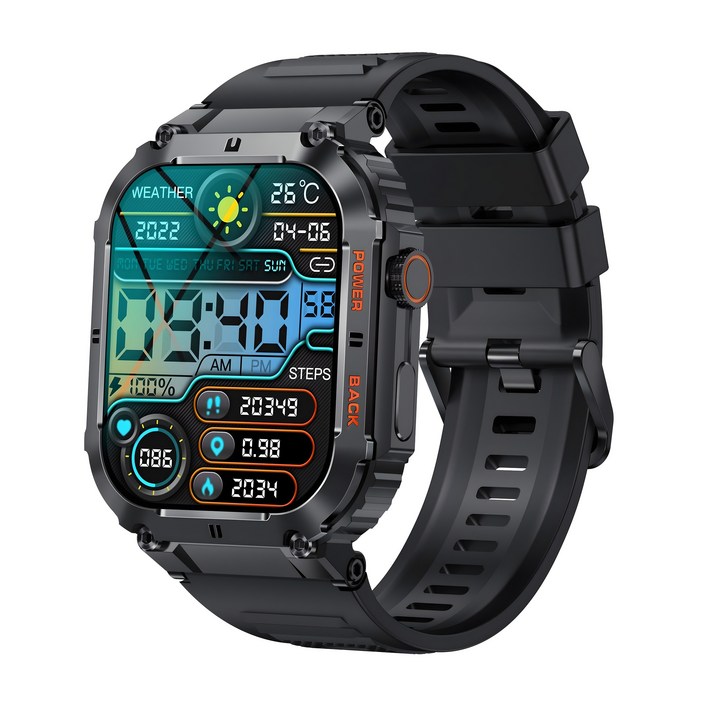RichMagic K57PRO 1.96인치 아웃도어 방진 스마트워치 블루투스통화 음성비서 GPS IP68 방수 스포츠워치 49mm, 블랙, 49cm, GPS 블루투스 RichMagic K57PRO 1.96인치 아웃도어 방진 스마트워치 블루투스통화 음성비서 GPS IP68 방수 스포츠워치 49mm, 블랙, 49cm, GPS 블루투스