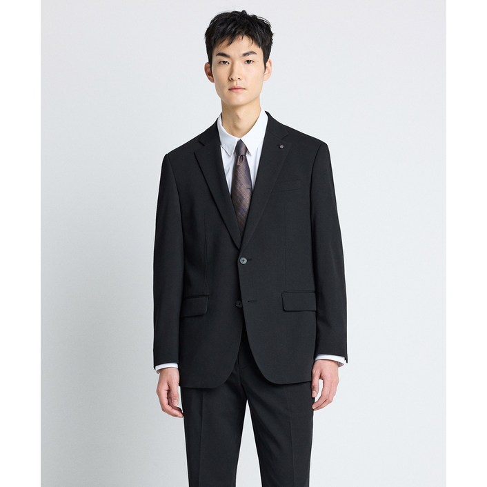 [에스티코] 남성 Tech-Poly 사방스판 에센셜 수트세트 컴포트핏 블랙