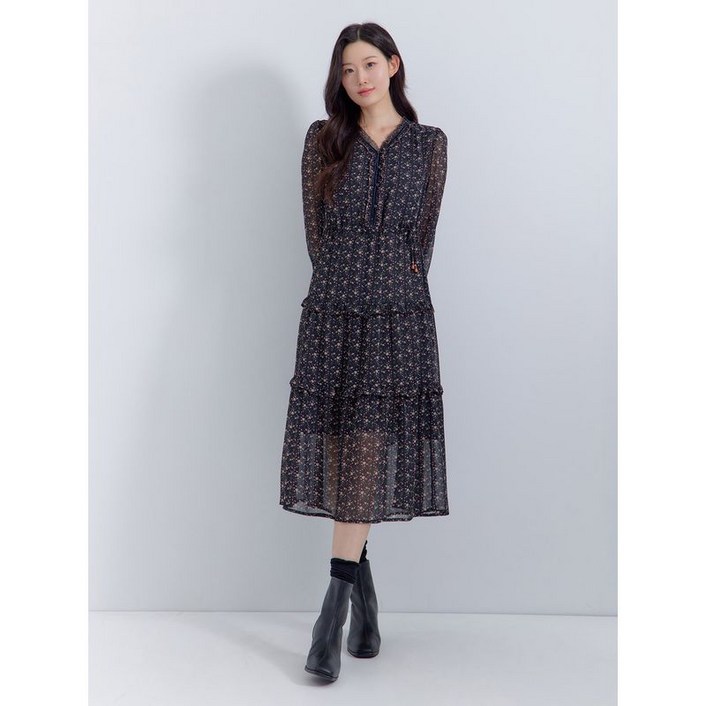 지센 여성 보헤미안 플로럴 쉬폰원피스 LCOPP821