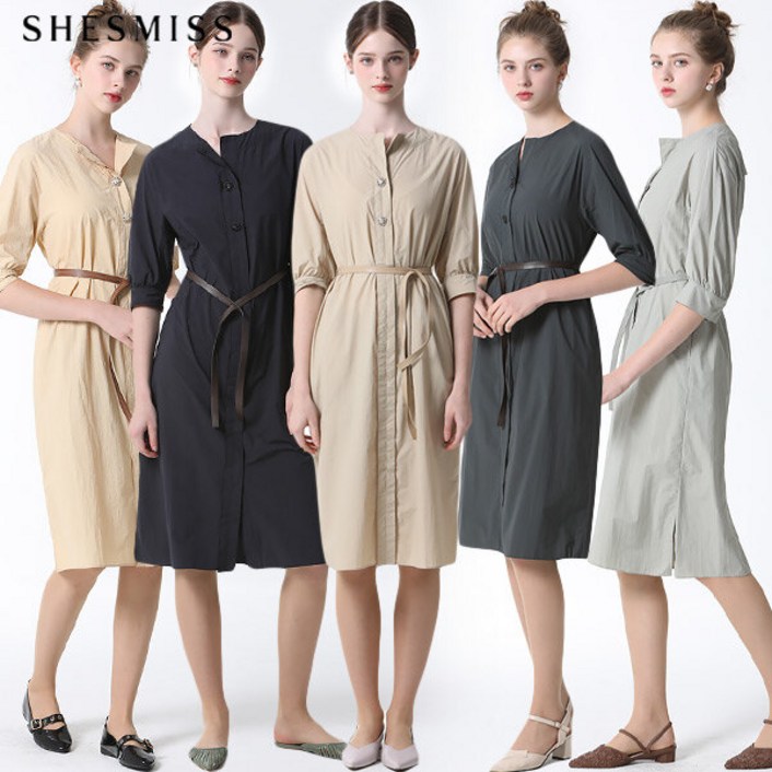 [백화점] 쉬즈미스 버튼 장식 롱 원피스 (택가격: 338000원) 157123