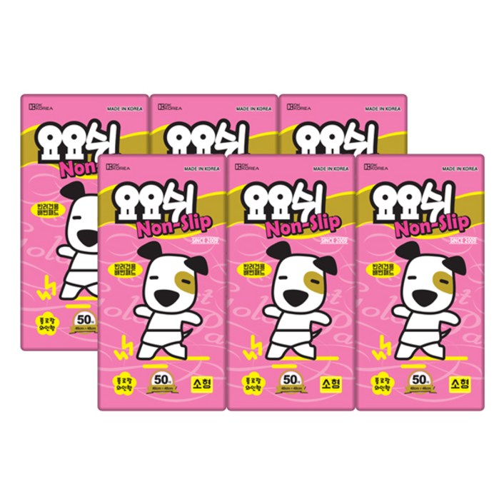 요요쉬 배변패드 논슬립 50매 X 6P, 50개입, 6개