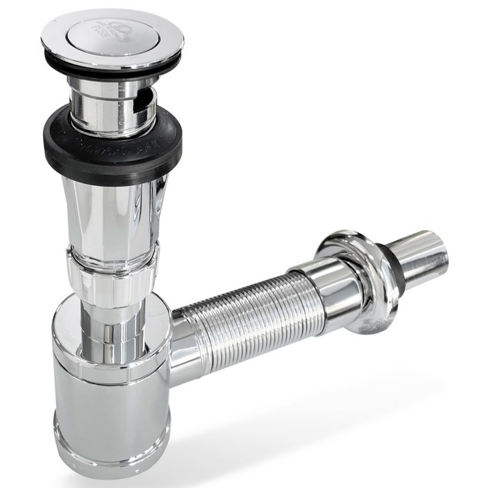 국산 세면대 초간편 길이조절 벽 배수 일체형 폽업 트랩