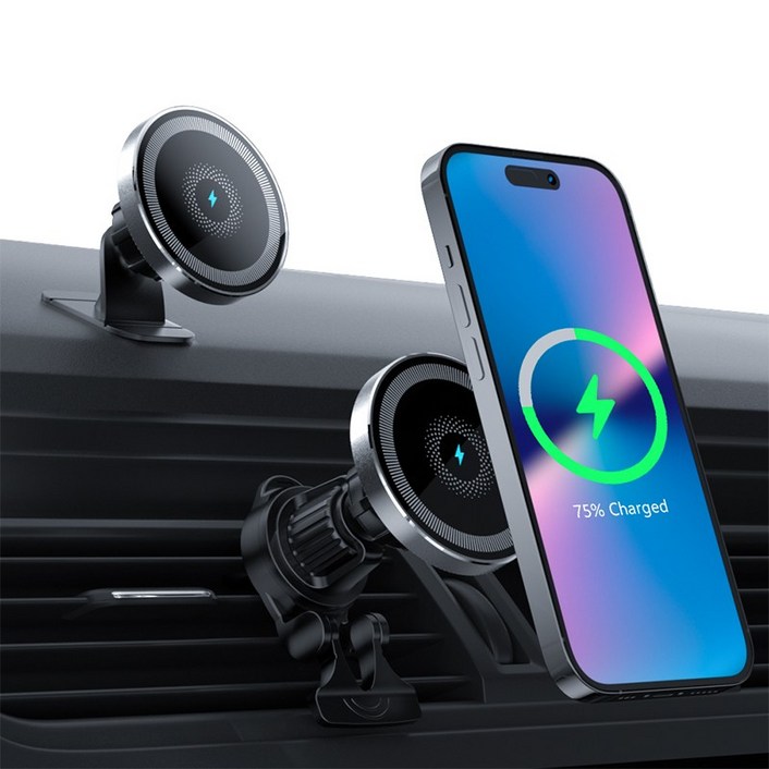 Mankiw맨큐 맥세이프 차량용 고속 무선충전 거치대 송풍구형+대쉬보드형