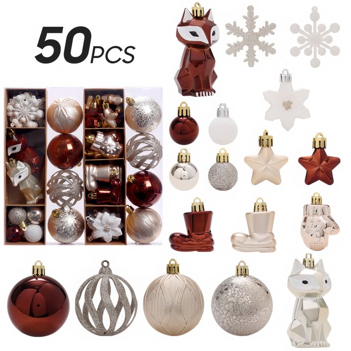 크리스마스 고급 트리장식 오너먼트 50PCS