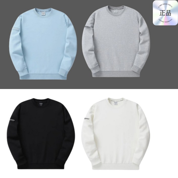 매장정품디스커버리 남녀공용 와펜 맨투맨 봄 가을 긴팔 티셔츠 아웃도어 활동성 편안한 라운드넥 티셔츠 남자 여자 공용