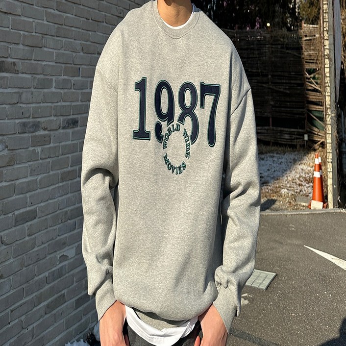 고룩 1987 써클 오버핏 기모 맨투맨 4COLOR