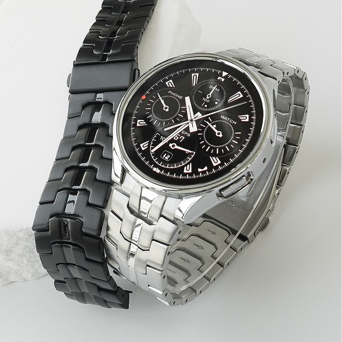 스트랩맨 갤럭시워치7 6 5 4 스파인 풀세트 메탈 스트랩케이스강화유리공구 44mm 40mm 클래식 47mm 43mm 프로 시계줄, 1개