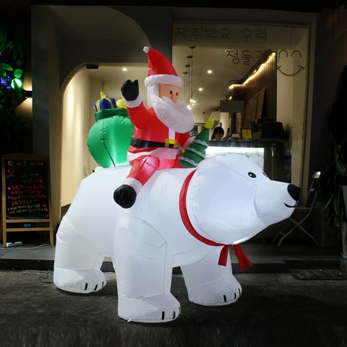 산타에어벌룬 LED 에어벌룬 대형 산타와 북극곰 에어산타 170cm, 없음