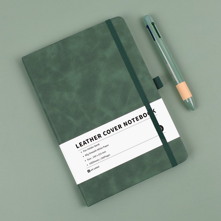 어니우니 A5 가죽 회사 업무용 노트 하드커버 만년 다이어리