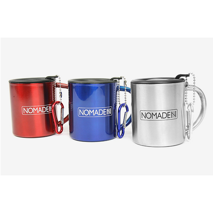 노마드 N5851,5849  220ml 이중 캠핑 스테인레스 머그컵 카라비너