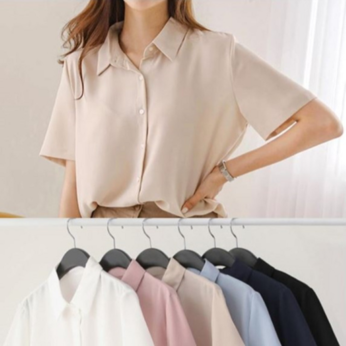 구김없는 바스락 링클프리 여성 셔츠 블라우스 오피스룩 출근룩 (55-77까지)