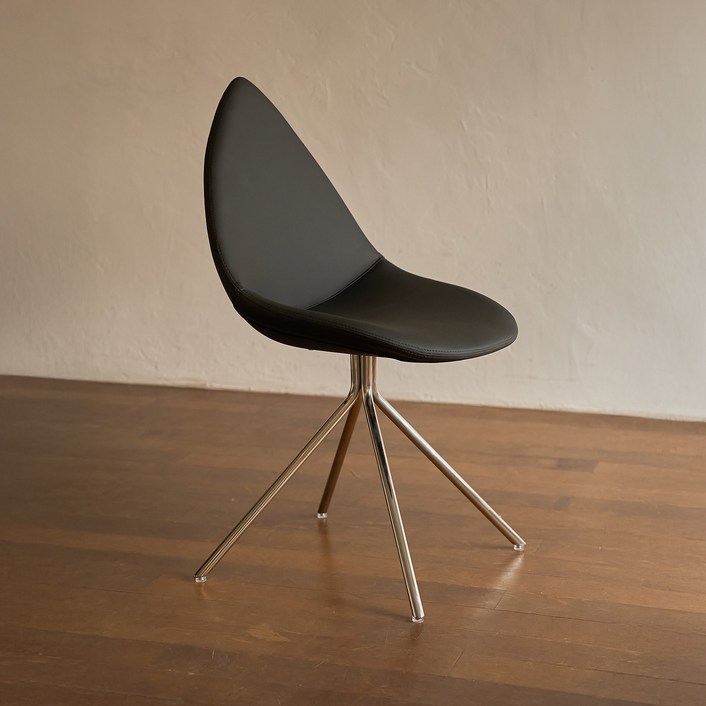 센소 가죽의자 오타와 물방울 디자인 식탁의자, 1개, 블랙