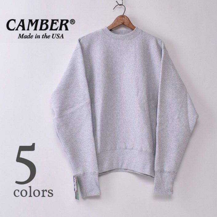 캠버 CAMBER #234 크로스 니트 크루넥 스웨트 12oz