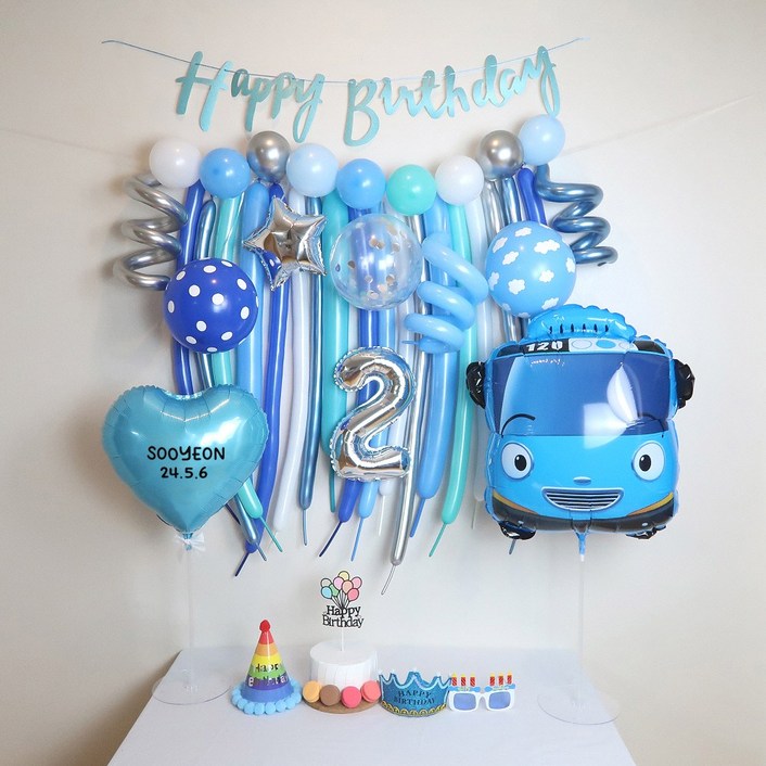 이벤트홀릭 타요 풍선 가랜드 생일파티용품세트 두돌생일상 이벤트홀릭 타요 풍선 가랜드 생일파티용품세트 두돌생일상