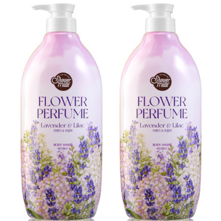샤워메이트 플라워 퍼퓸 바디워시 (라벤더) 900mlx2개, 900ml, 2개