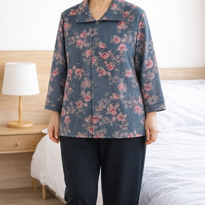 엘바리스 중년 할머니 70대 80대 플라워 상하세트