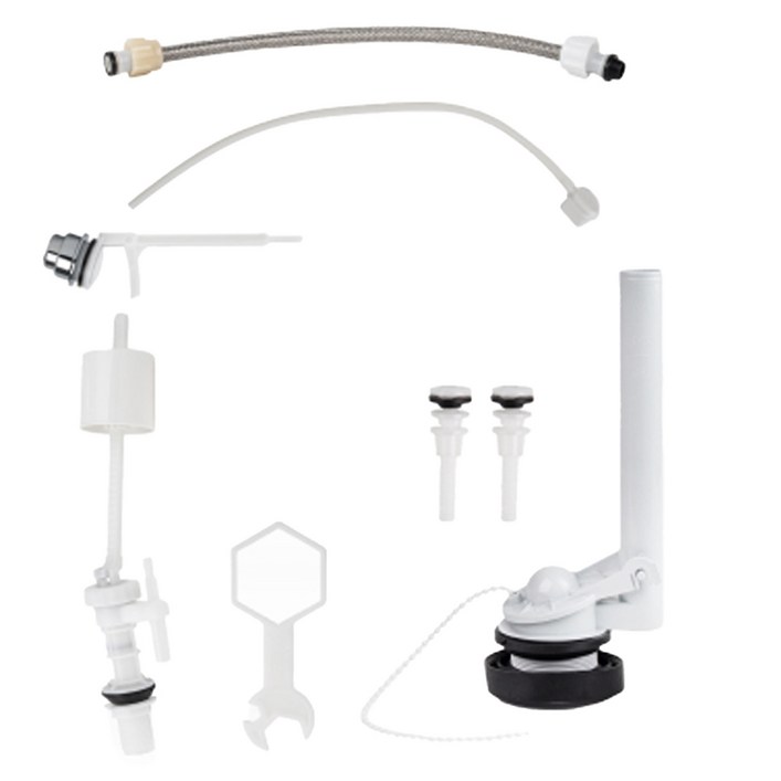 두진 바스 측면 버튼형 무소음 양변기 부속품  조립 공구 세트, 혼합색상