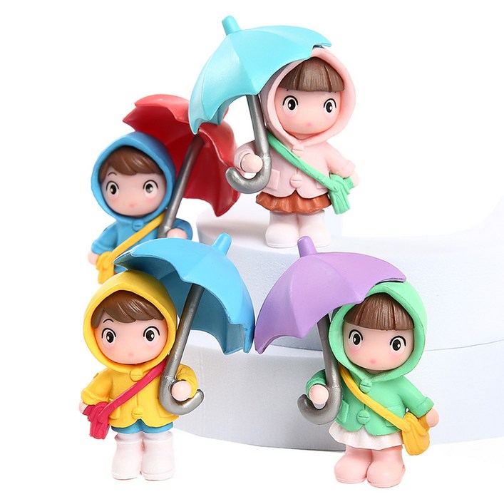 미니 우산 소녀 피규어 4종 세트