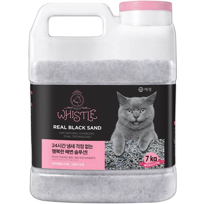 휘슬 애견 리얼블랙 고양이 모래 용기, 7kg, 1개 14,220