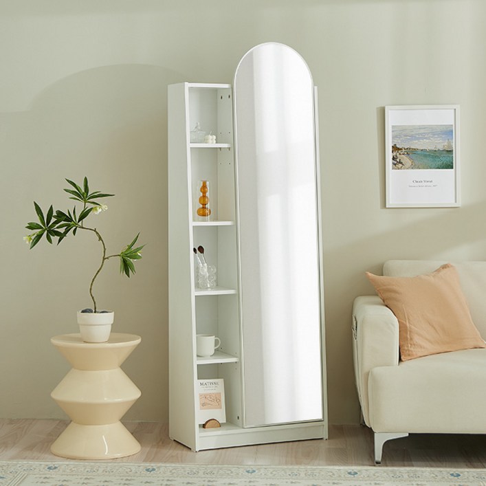 퍼리든 루시 와이드 수납 전신거울화장대 600 방문설치