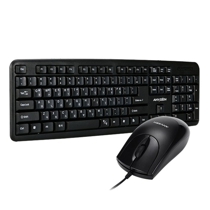 애니젠 유선 PS2 키보드  USB 마우스 세트 MK100  키스킨