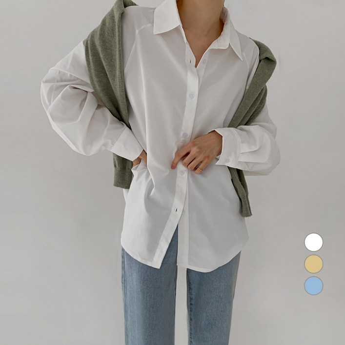 바블링브룩 여성용 래글런 오버핏 셔츠 남방