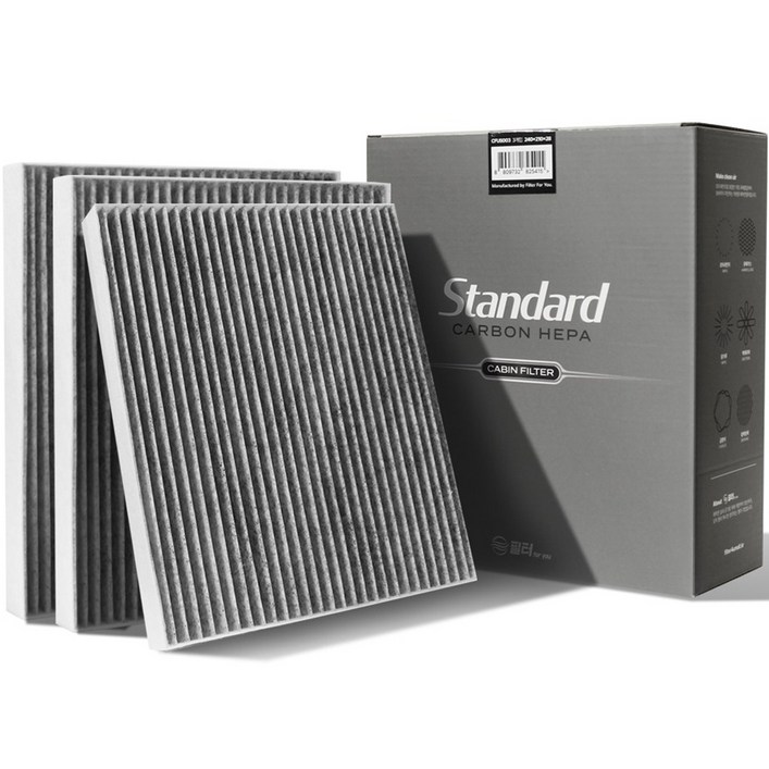 필터포유 활성탄 스탠다드 자동차 에어컨필터, CFUS005, 3개