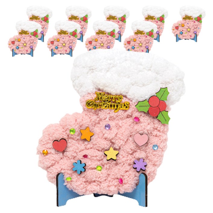 민화샵 크리스마스 털실액자 만들기 세트 UDPFB069, 양말UDPFB0696, 10세트