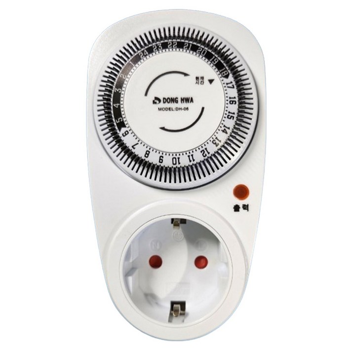 동화전자 슬림형 타이머 콘센트 1구 DH-06, 12.5cm, 혼합색상, 1개